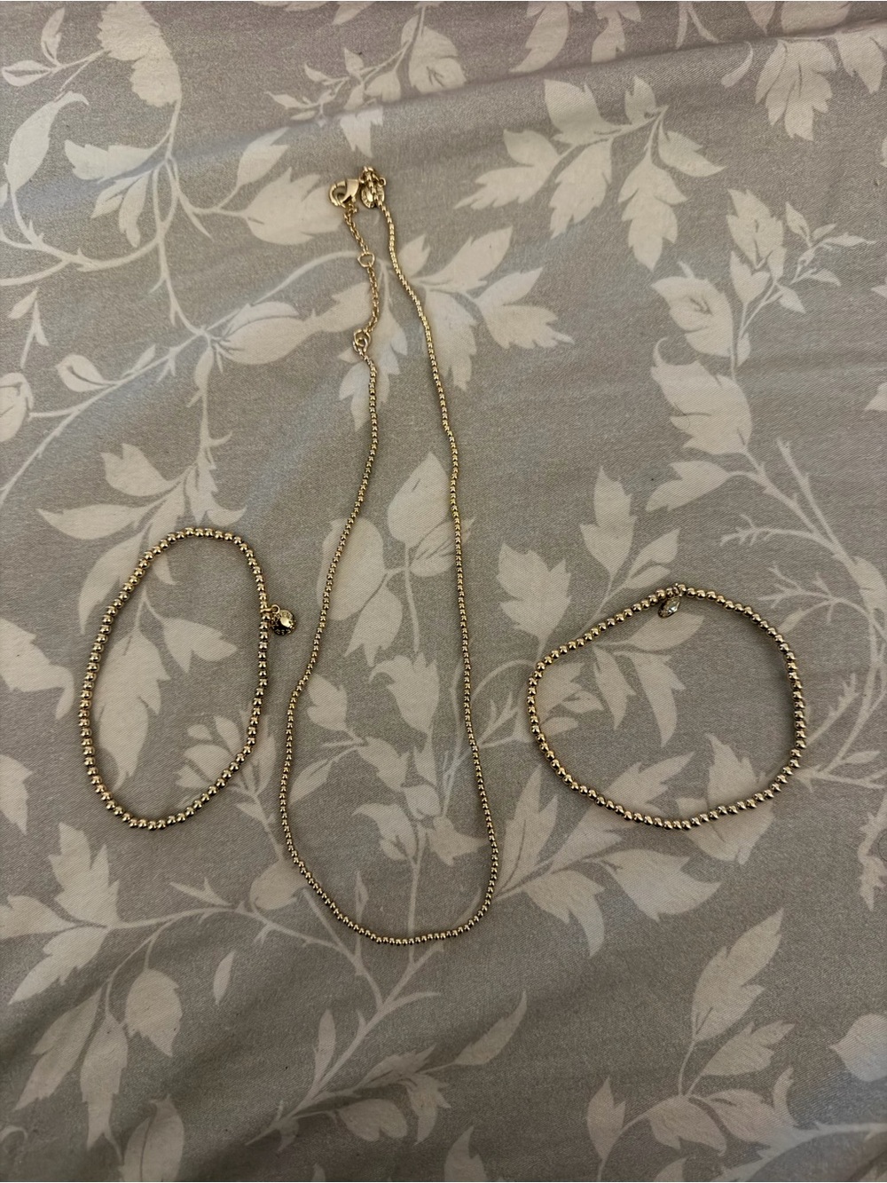 J. Crew Factory Gold-Tone Necklace with Two Matching Bracelets